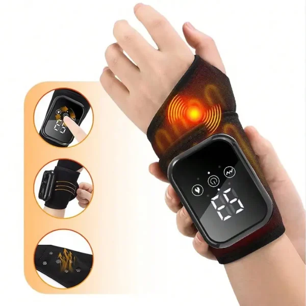 1pc Rechargeable Wrist Heating Pad With Massage